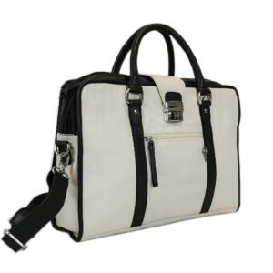 Leather Briefcase, White